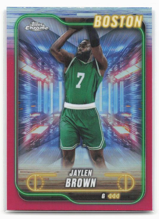 2024-25 Topps Chrome #28 Jaylen Brown Magenta Refractor