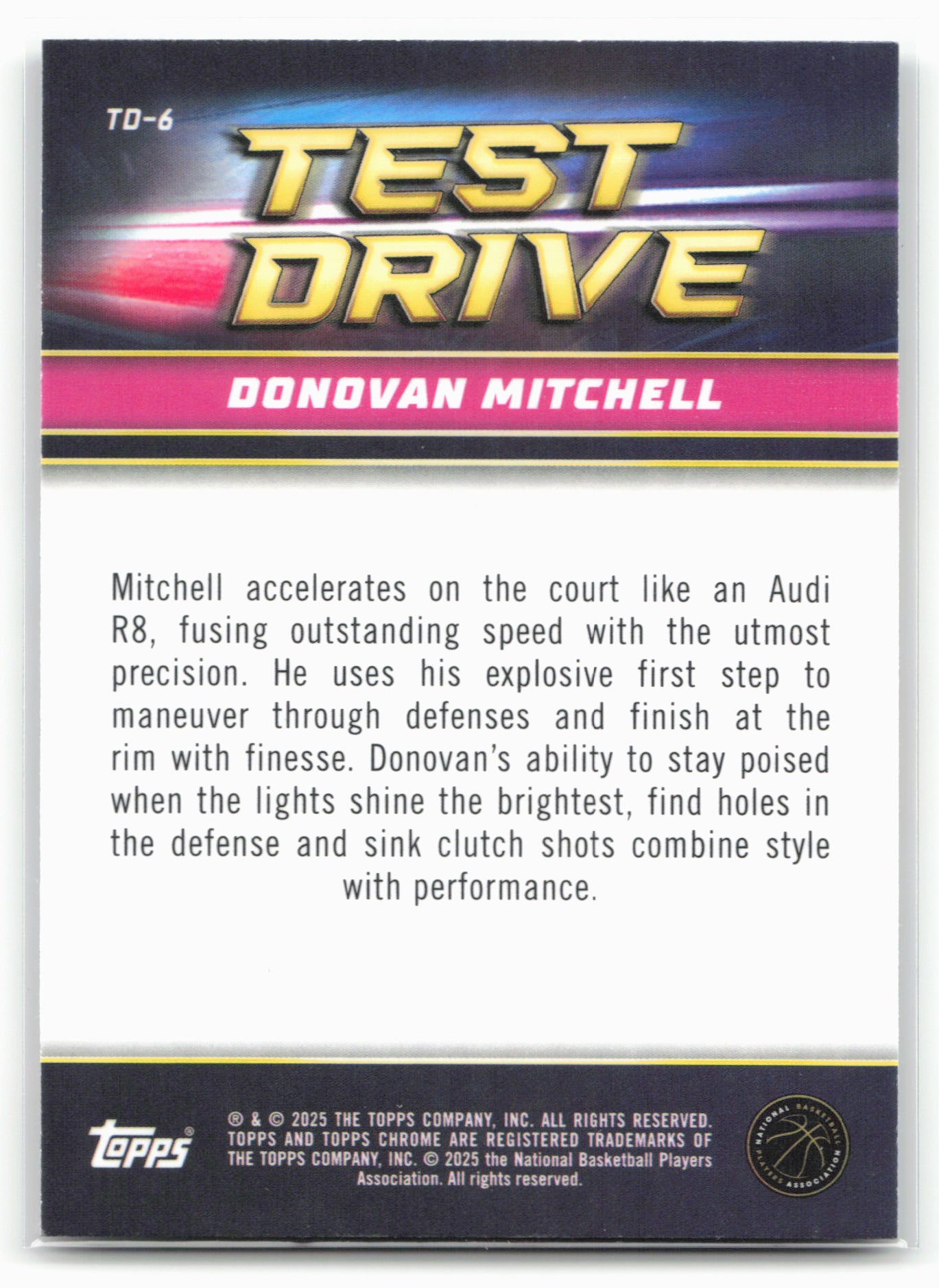 2024-25 Topps Chrome #TD-6 Donovan Mitchell Test Drive