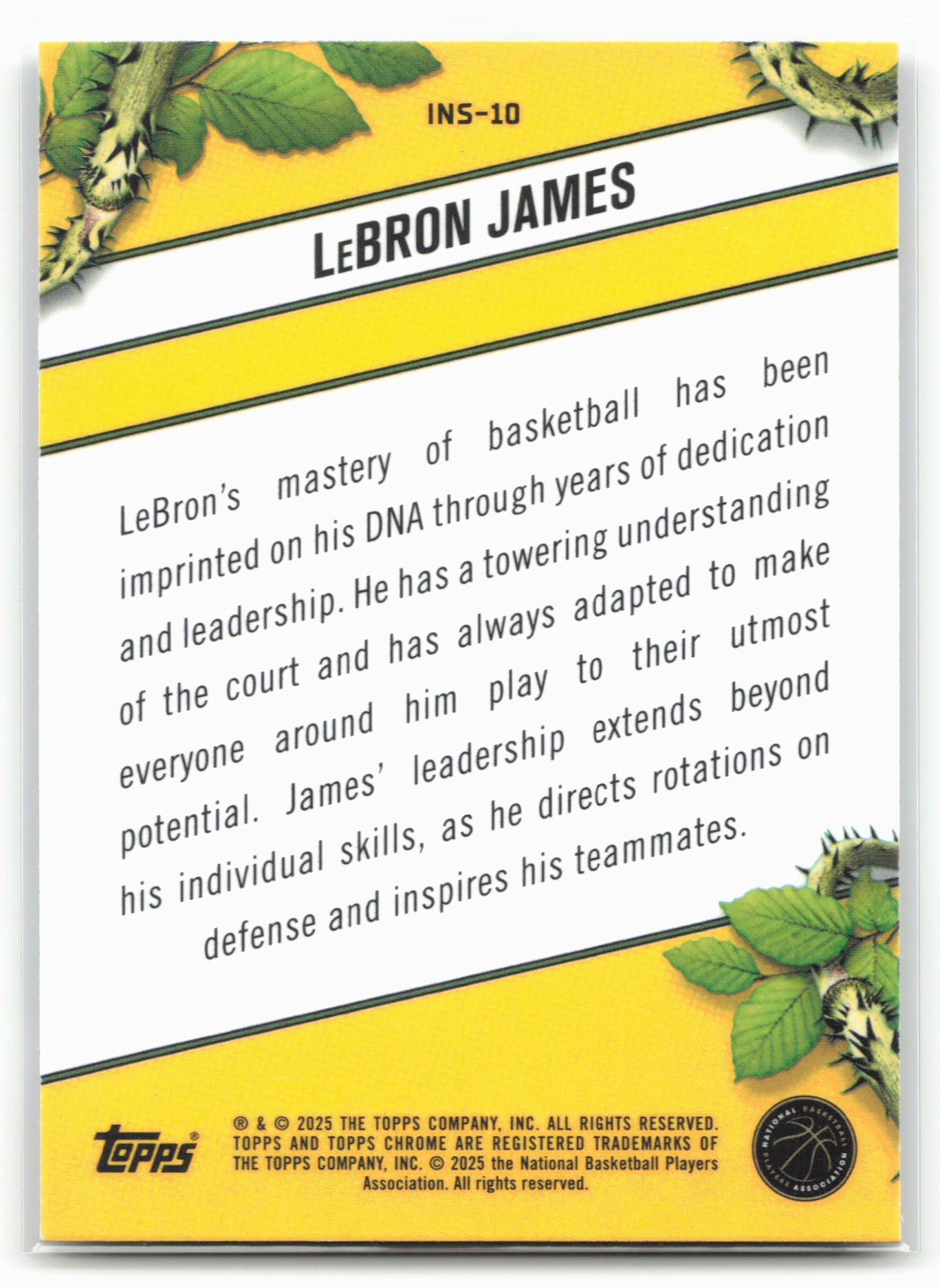 2024-25 Topps Chrome #INS-10 LeBron James Instinct