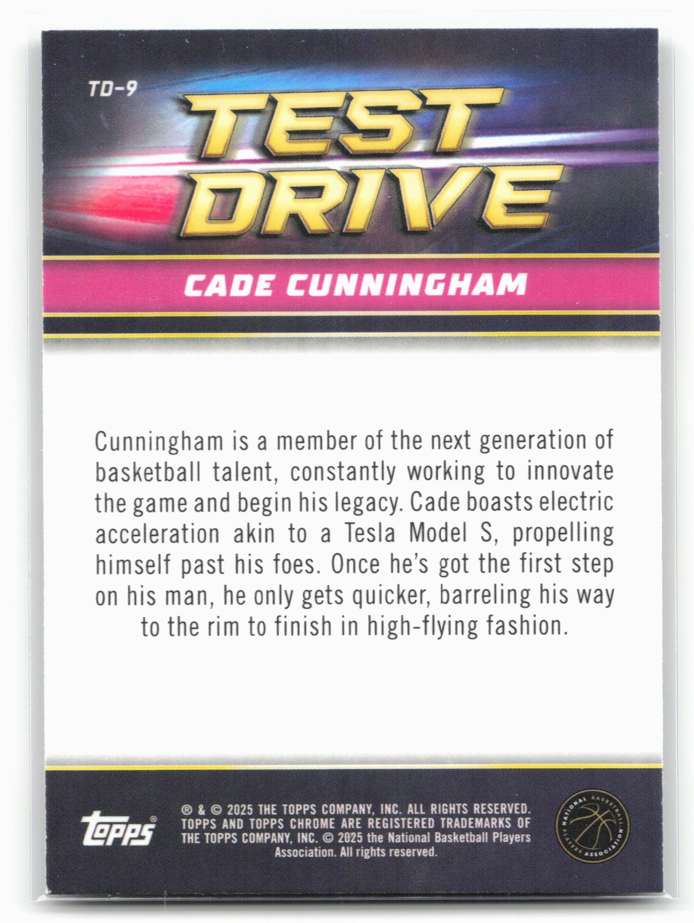 2024-25 Topps Chrome #TD-9 Cade Cunningham Test Drive