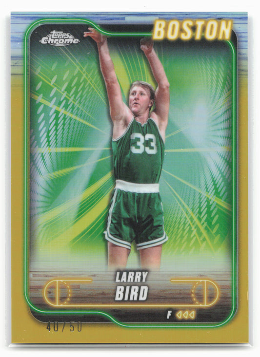 2024-25 Topps Chrome #32 Larry Bird Gold Refractor #/50