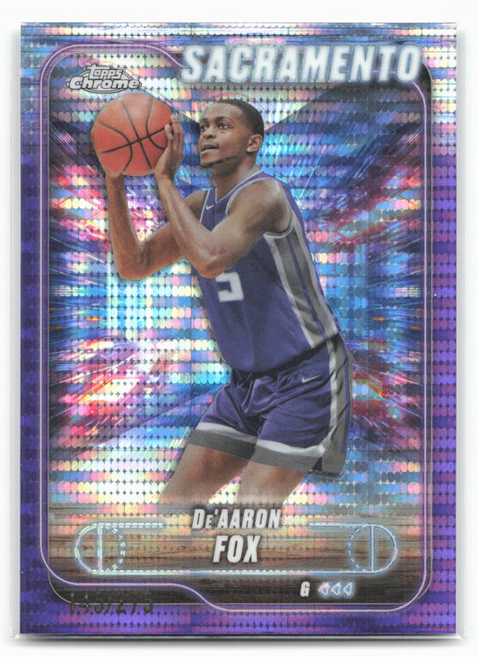 2024-25 Topps Chrome #109 De'Aaron Fox Purple Sonar Refractor #/275