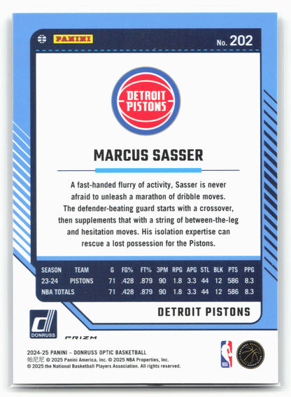 2024-25 Donruss Optic #202 Marcus Sasser Holo