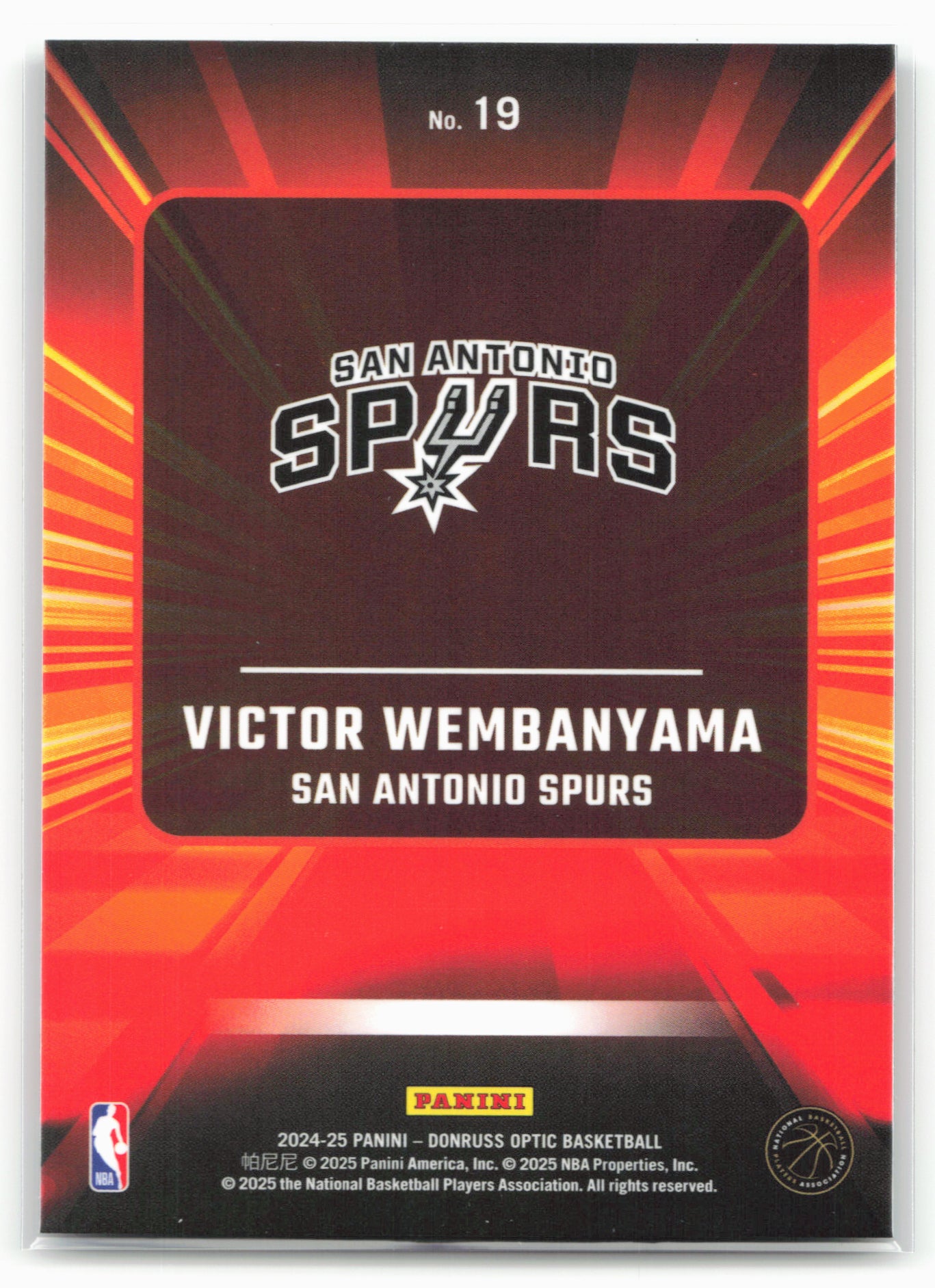2024-25 Donruss Optic #19 Victor Wembanyama Express Lane