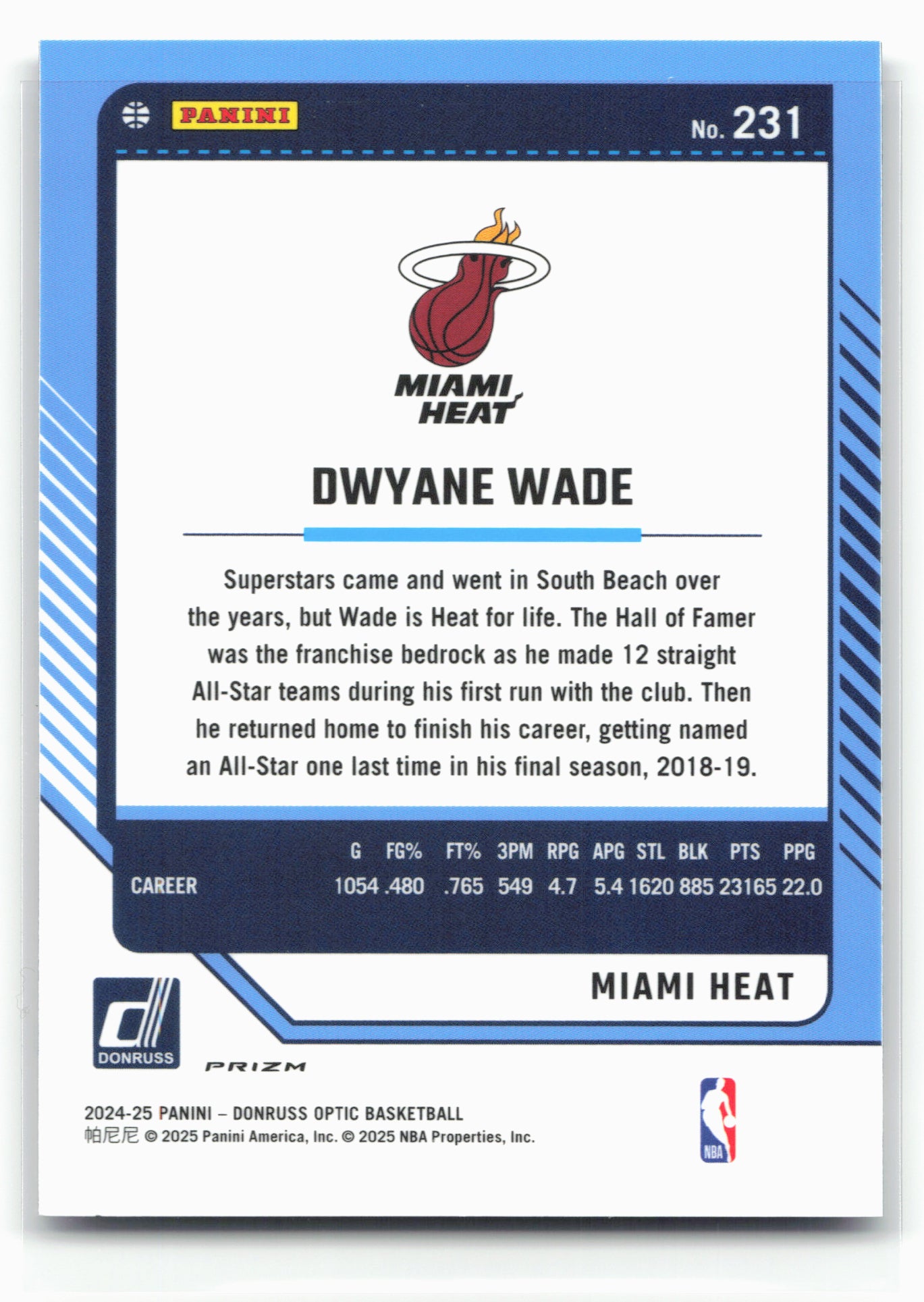 2024-25 Donruss Optic #231 Dwyane Wade Purple Shock