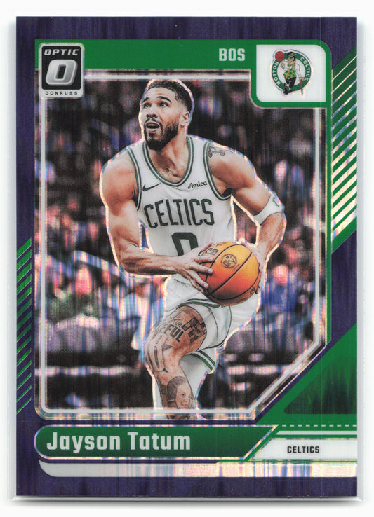2024-25 Donruss Optic #70 Jayson Tatum Purple Shock
