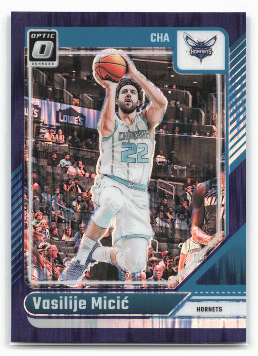2024-25 Donruss Optic #55 Vasilije Micic Purple Shock