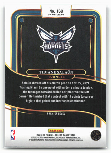 2024-25 Panini Select #169 Tidjane Salaun Tri-Color Prizm