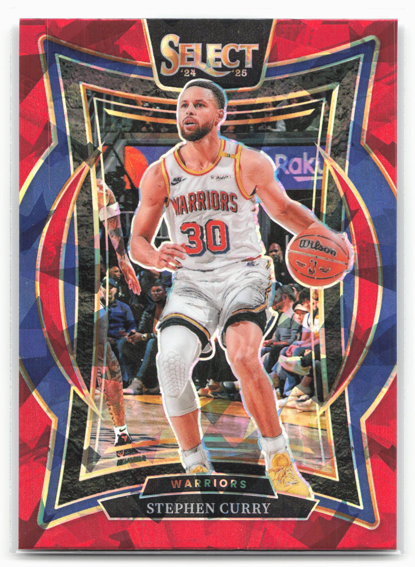 2024-25 Panini Select #7 Stephen Curry Red Cracked Ice Prizm