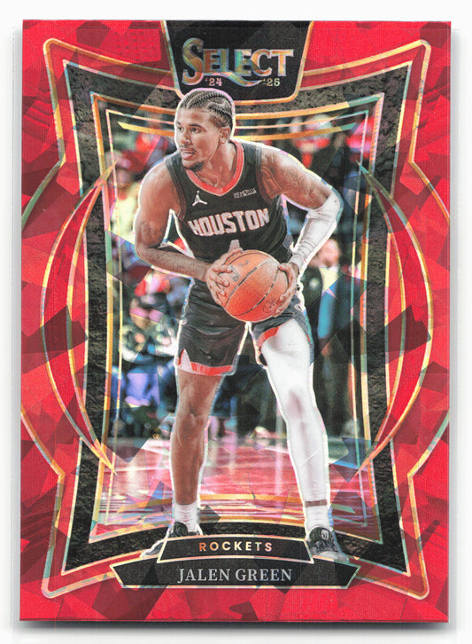 2024-25 Panini Select #47 Jalen Green Red Cracked Ice Prizm