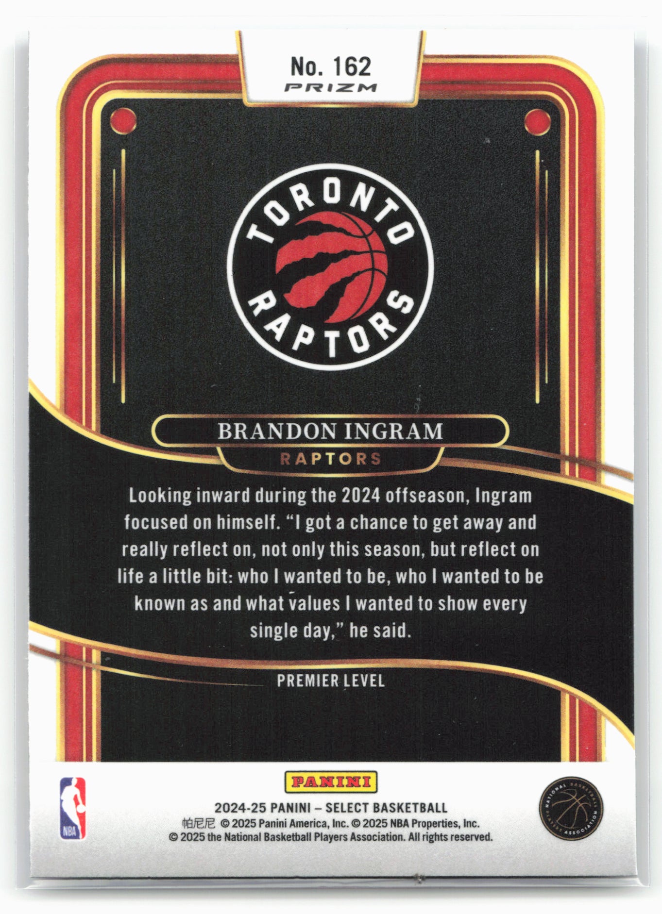 2024-25 Panini Select #162 Brandon Ingram Blue Prizm