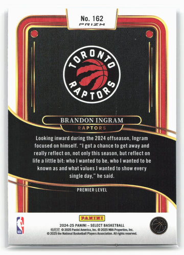 
2024-25 Panini Select #162 Brandon Ingram Blue Prizm