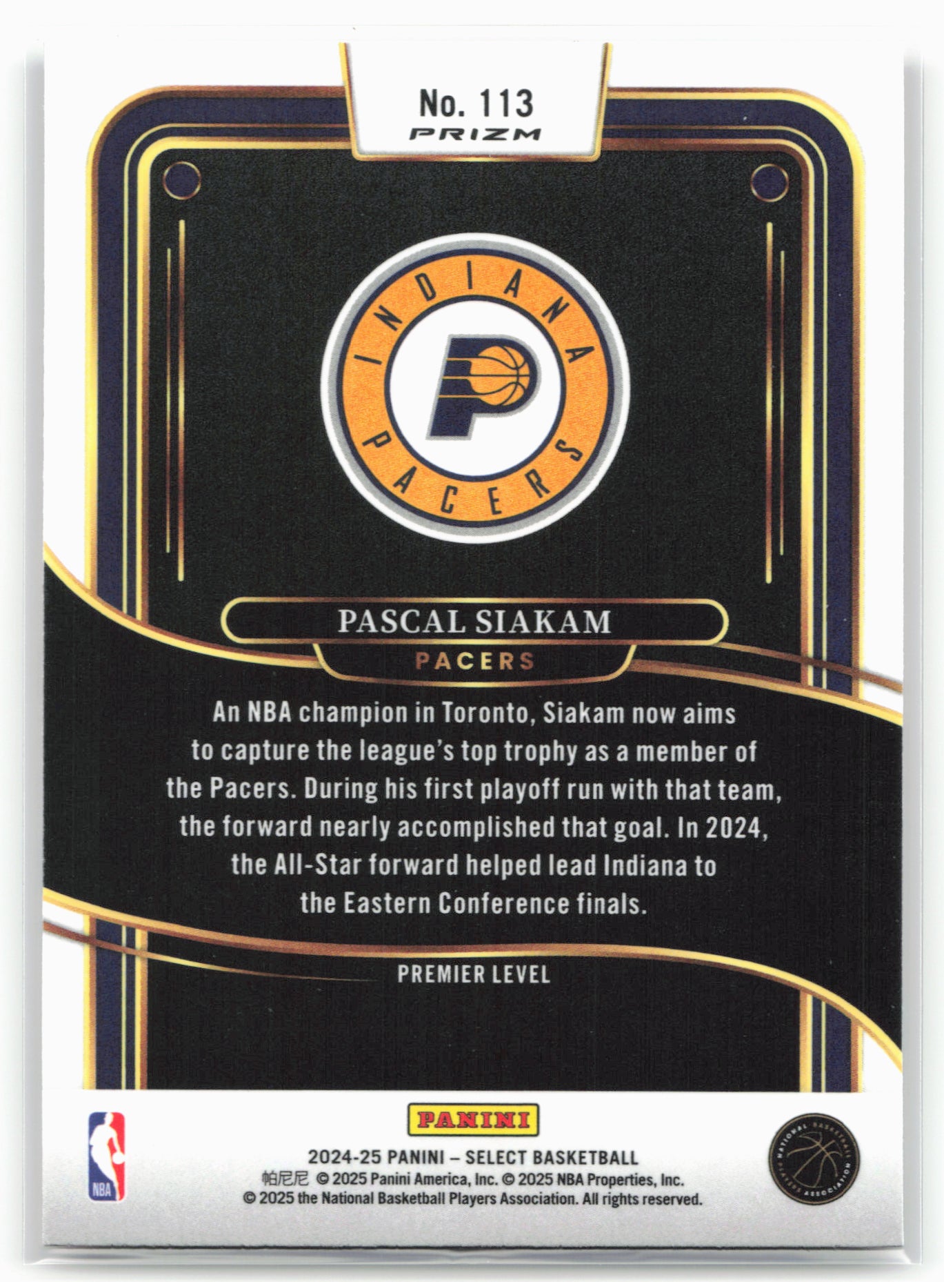 2024-25 Panini Select #113 Pascal Siakam Red Cracked Ice Prizm