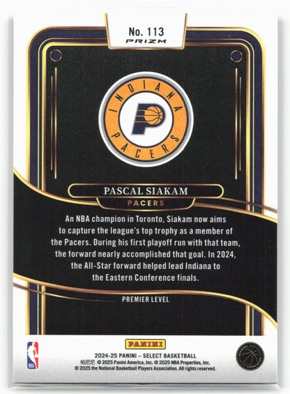 2024-25 Panini Select #113 Pascal Siakam Red Cracked Ice Prizm