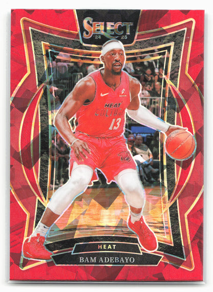 2024-25 Panini Select #15 Bam Adebayo Red Cracked Ice Prizm