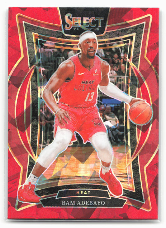2024-25 Panini Select #15 Bam Adebayo Red Cracked Ice Prizm