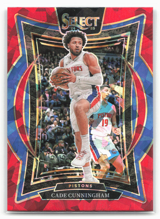 2024-25 Panini Select #65 Cade Cunningham Red Cracked Ice Prizm