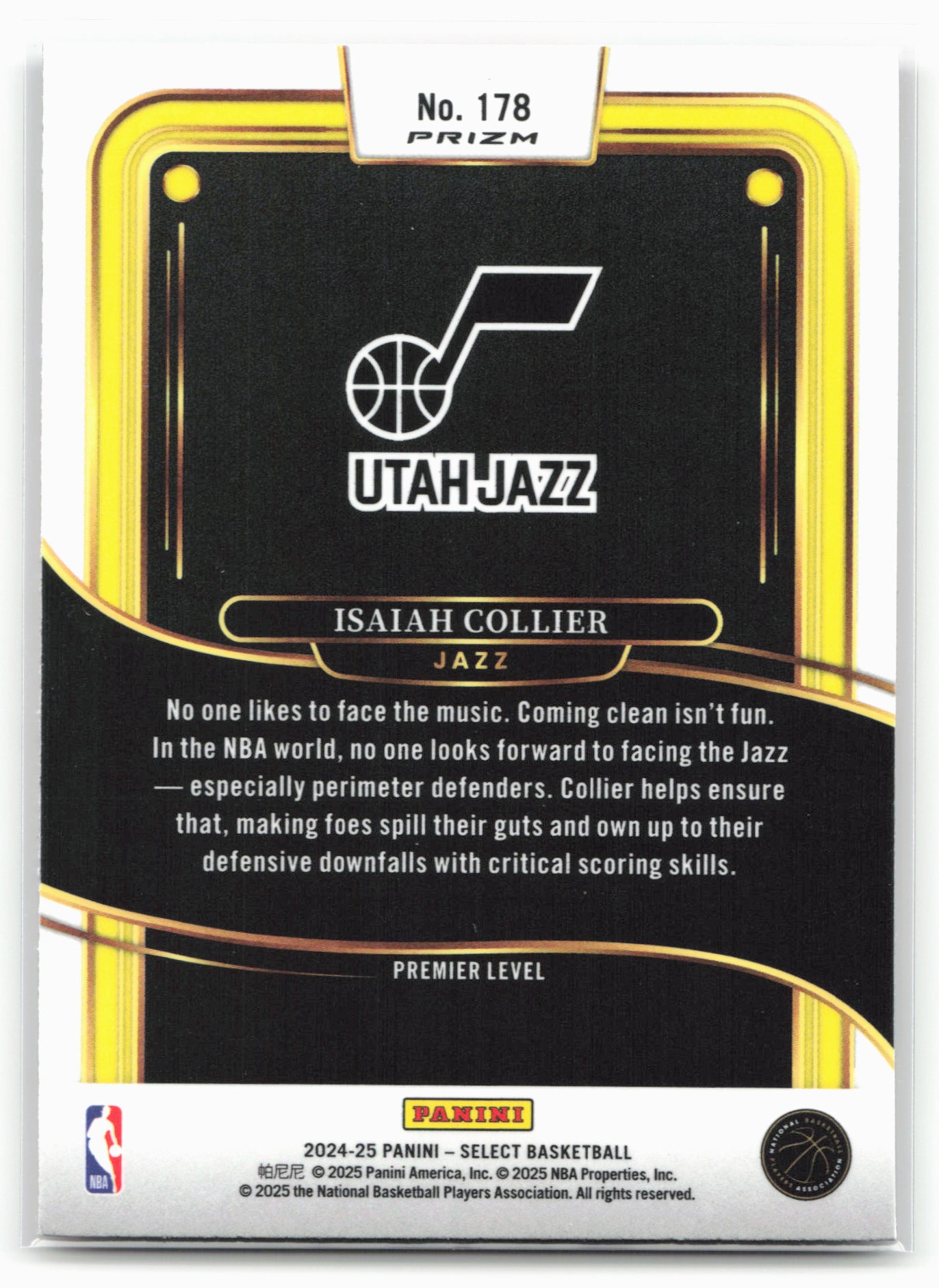 2024-25 Panini Select #178 Isaiah Collier Red Cracked Ice Prizm