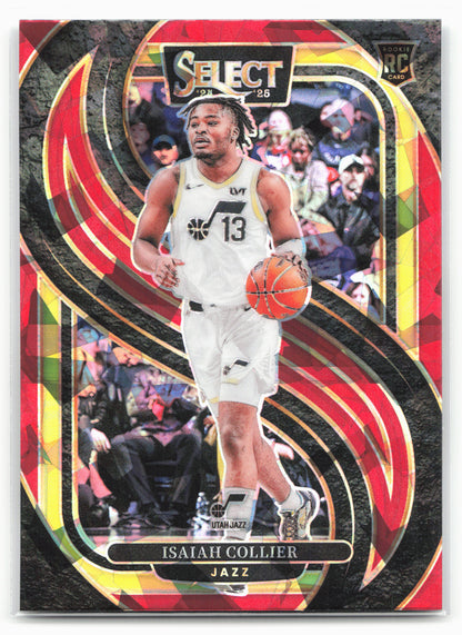 2024-25 Panini Select #178 Isaiah Collier Red Cracked Ice Prizm