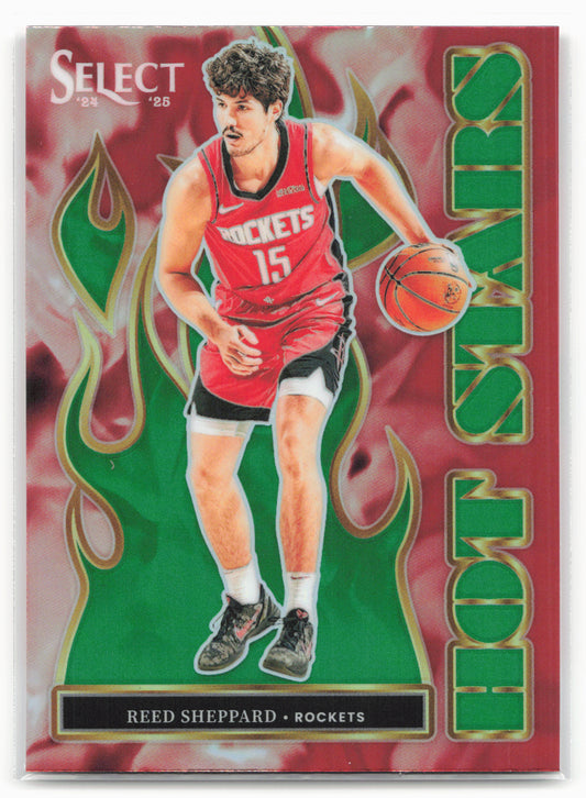 2024-25 Panini Select #6 Reed Sheppard Hot Stars Green Prizms