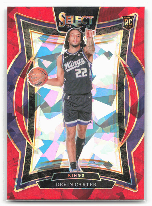 2024-25 Panini Select #92 Devin Carter Red Cracked Ice Prizm