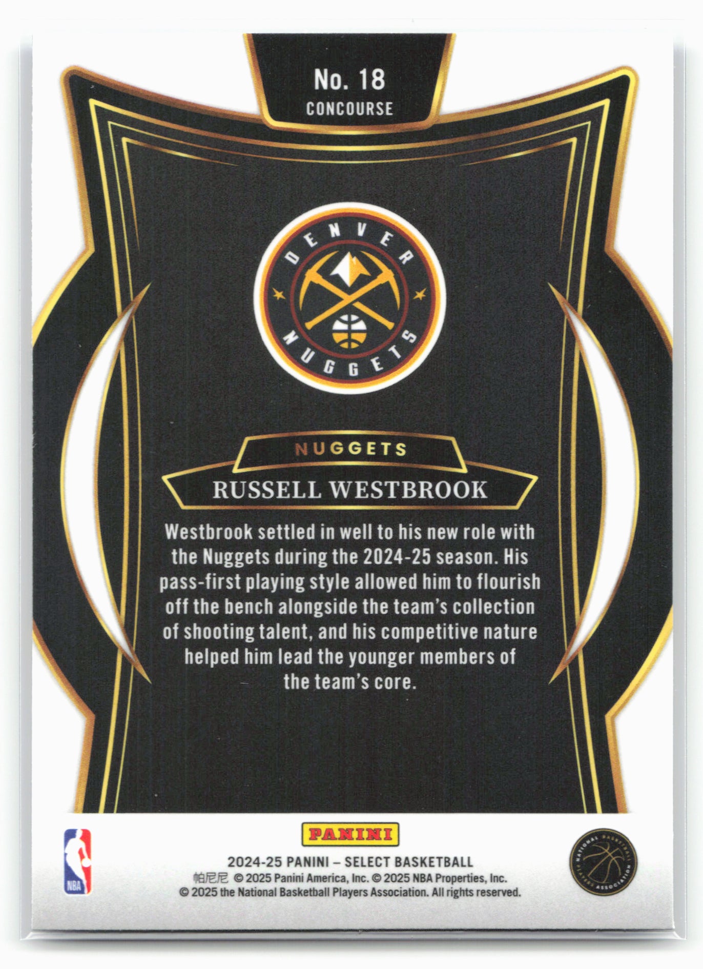 2024-25 Panini Select #18 Russell Westbrook Blue (Retail)