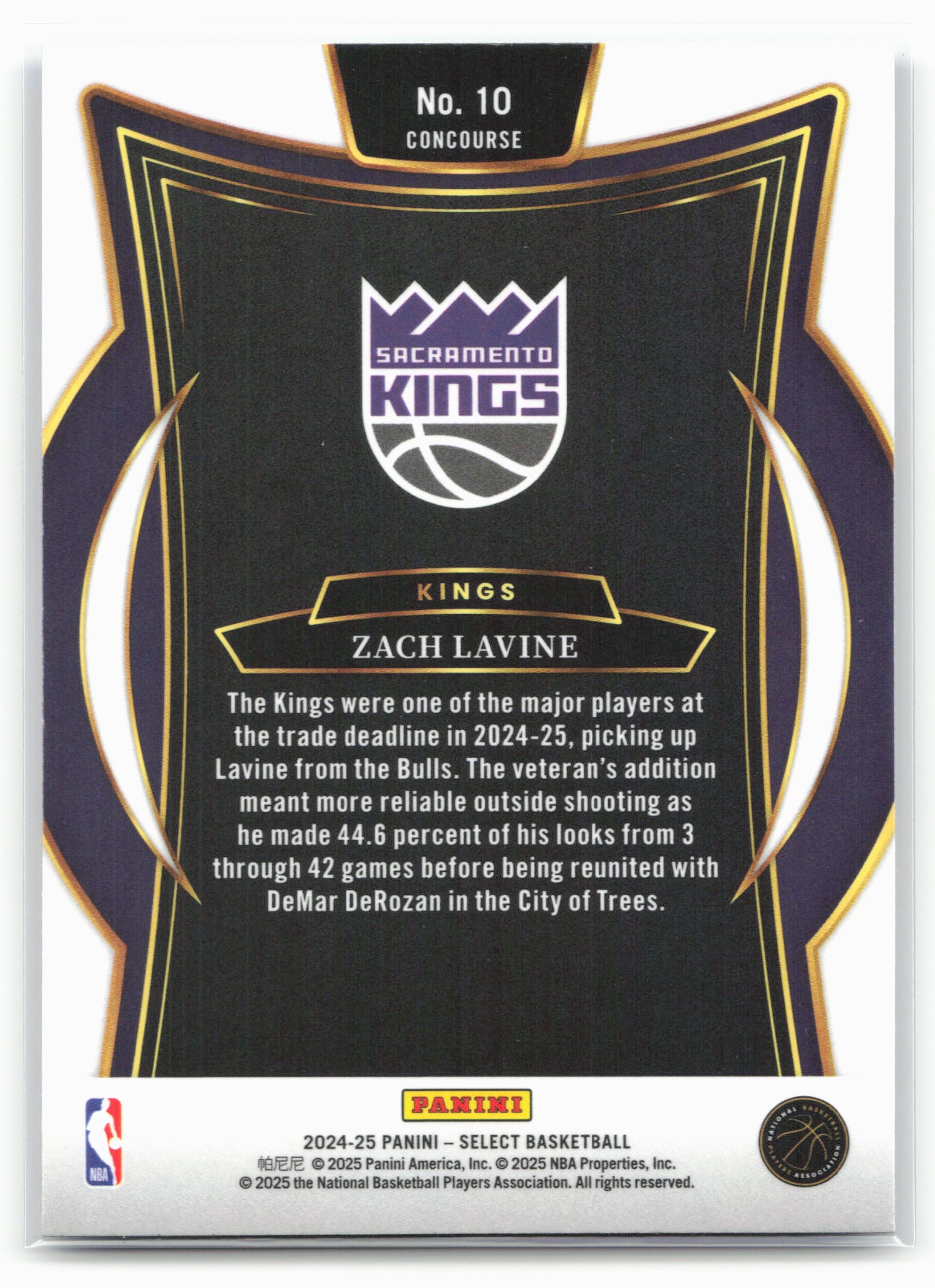 2024-25 Panini Select #10 Zach LaVine Blue (Retail)