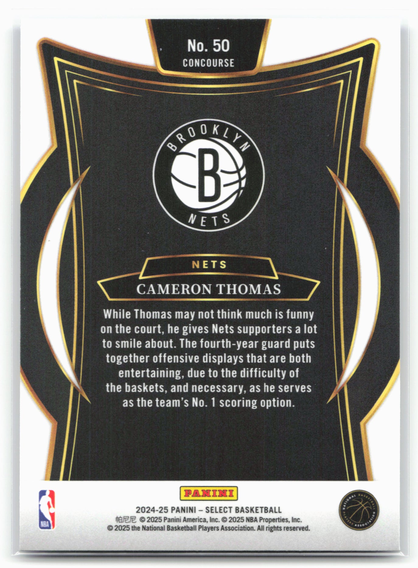 2024-25 Panini Select #50 Cameron Thomas Blue (Retail)