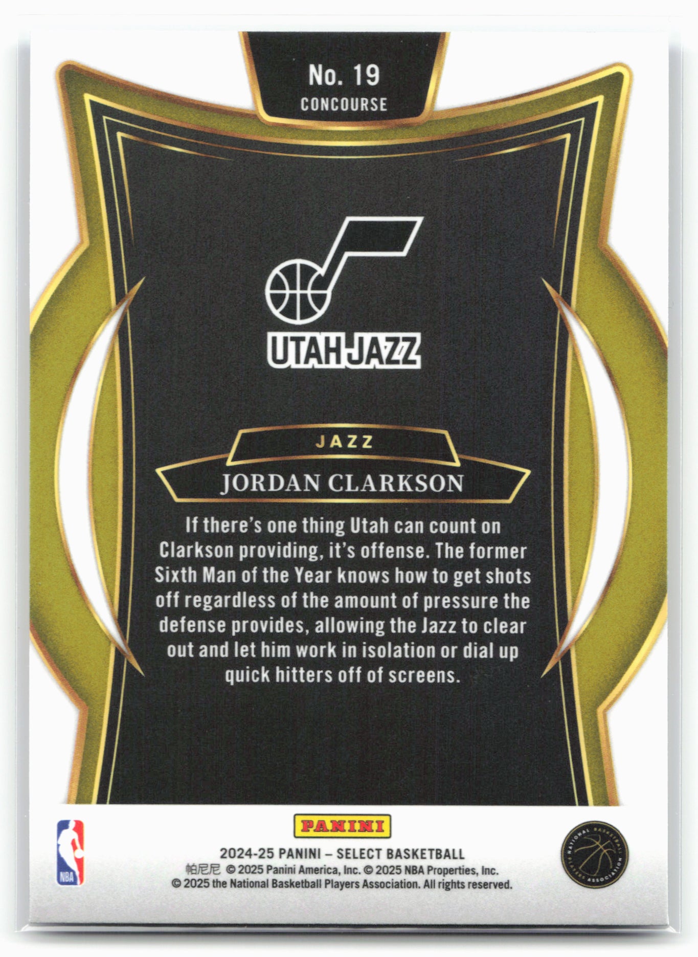 2024-25 Panini Select #19 Jordan Clarkson Blue (Retail)