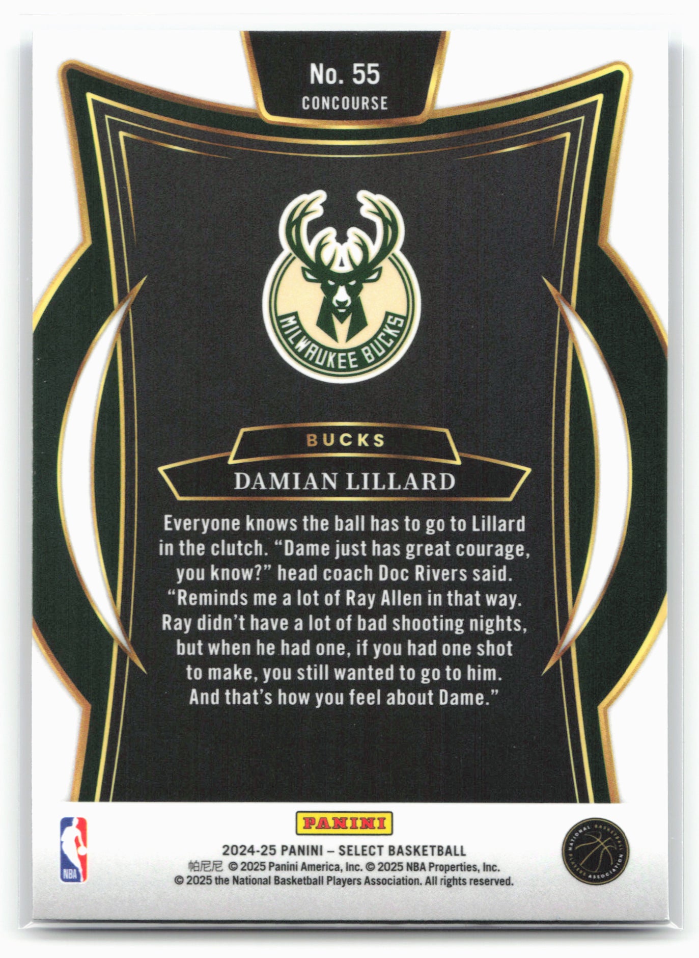 2024-25 Panini Select #55 Damian Lillard Blue (Retail)