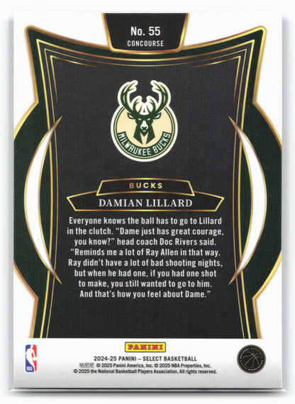 2024-25 Panini Select #55 Damian Lillard Blue (Retail)