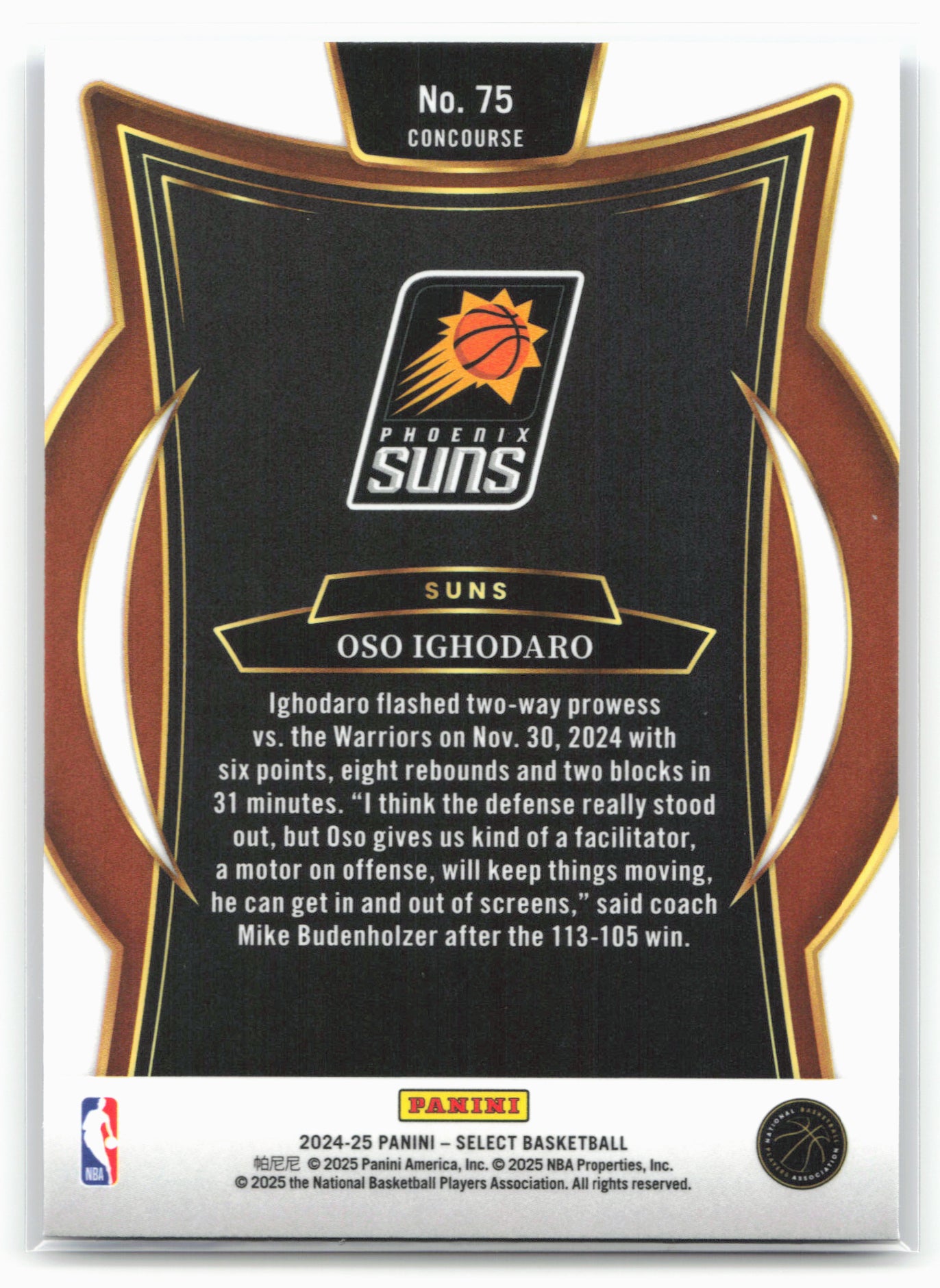 2024-25 Panini Select #75 Oso Ighodaro Blue (Retail)