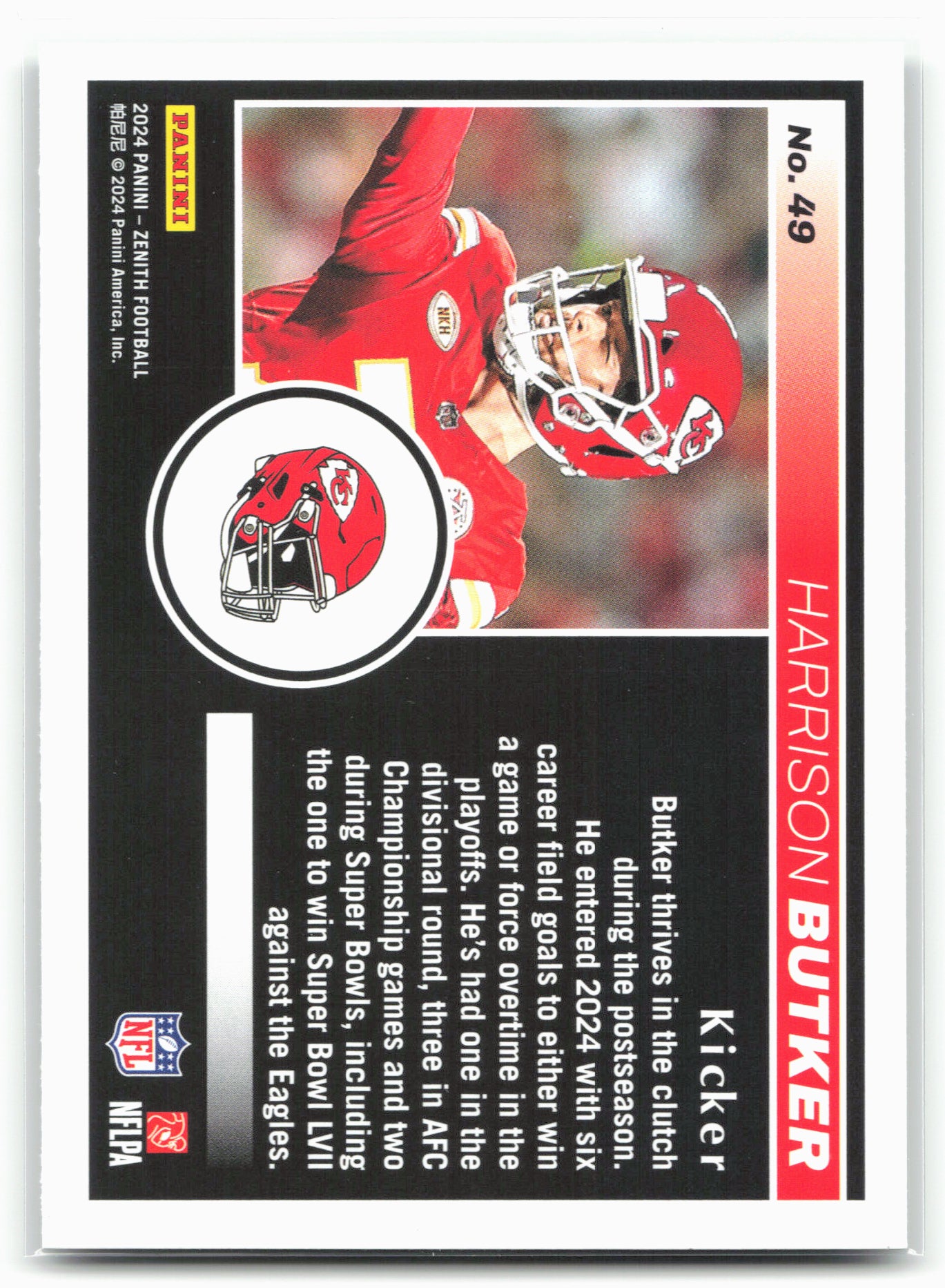 2024 Panini Zenith #49 Harrison Butker Two Minute Drill