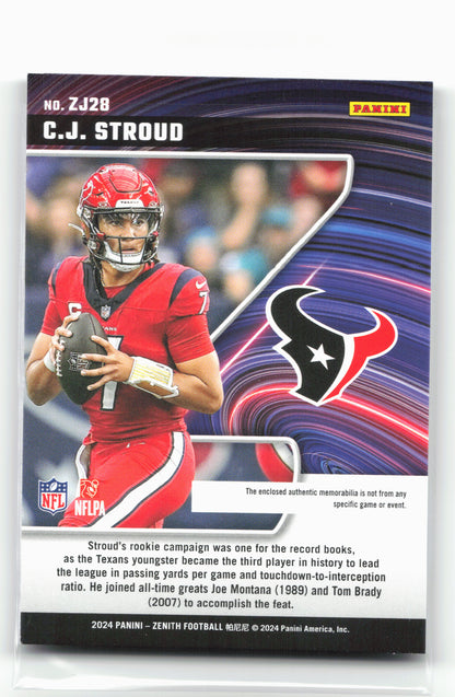 2024 Panini Zenith #ZJ28 C.J. Stroud Z Jersey