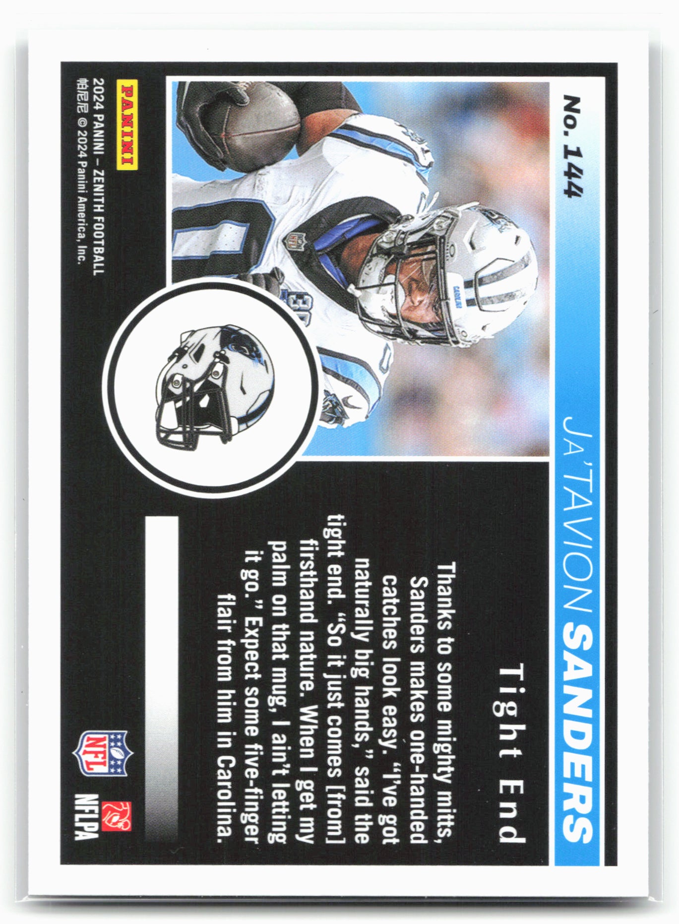 2024 Panini Zenith #144 Ja'Tavion Sanders Retail