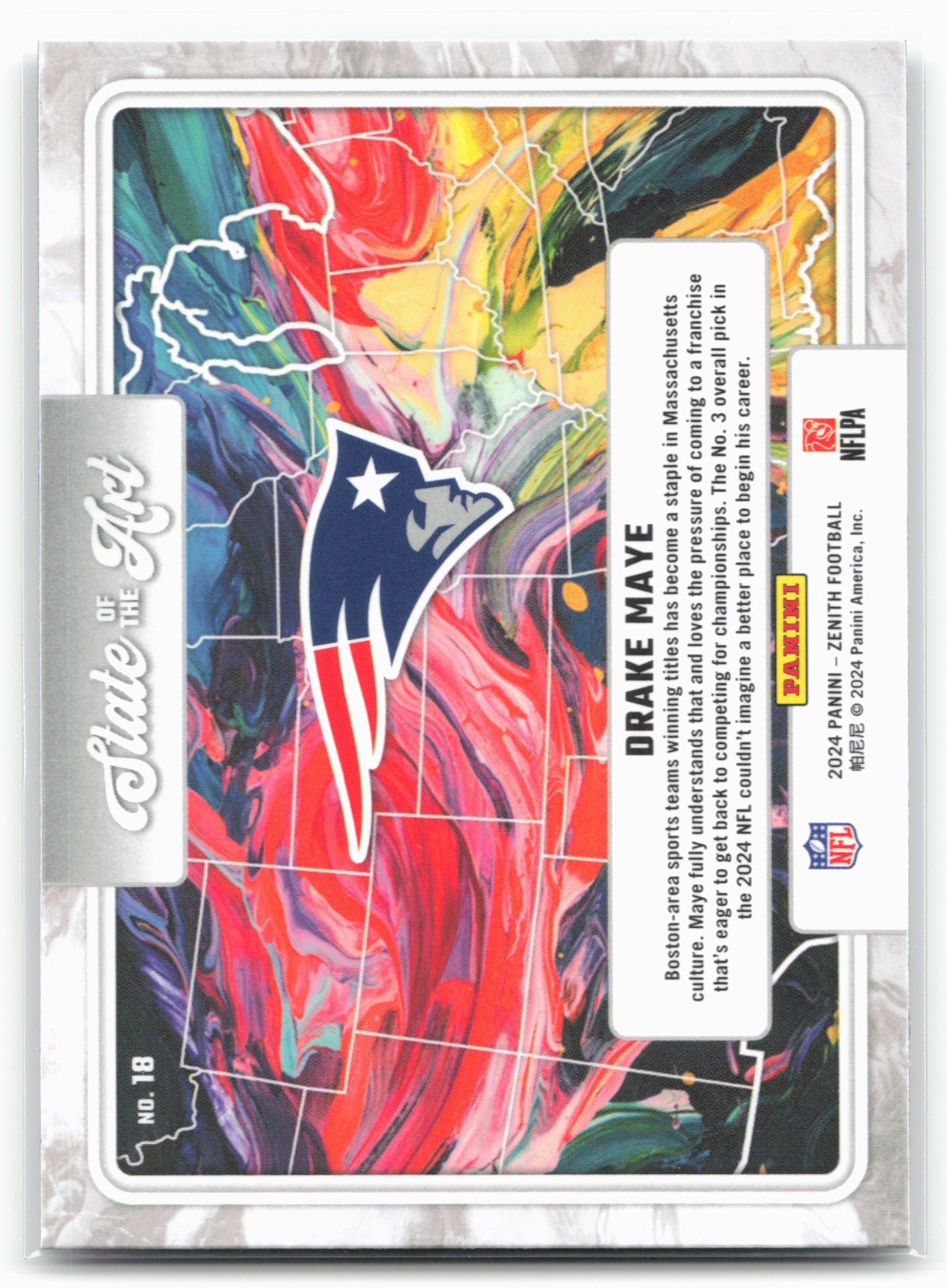 2024 Panini Zenith #18 Drake Maye State of the Art