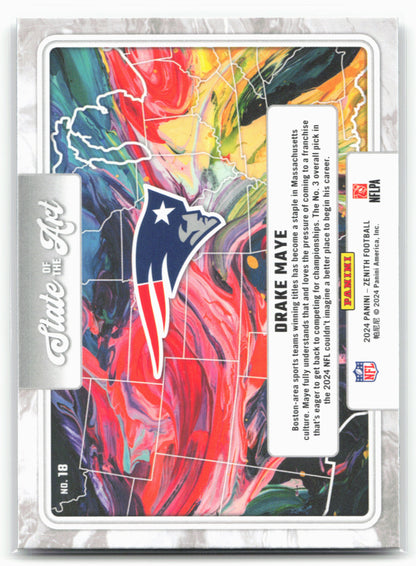 2024 Panini Zenith #18 Drake Maye State of the Art