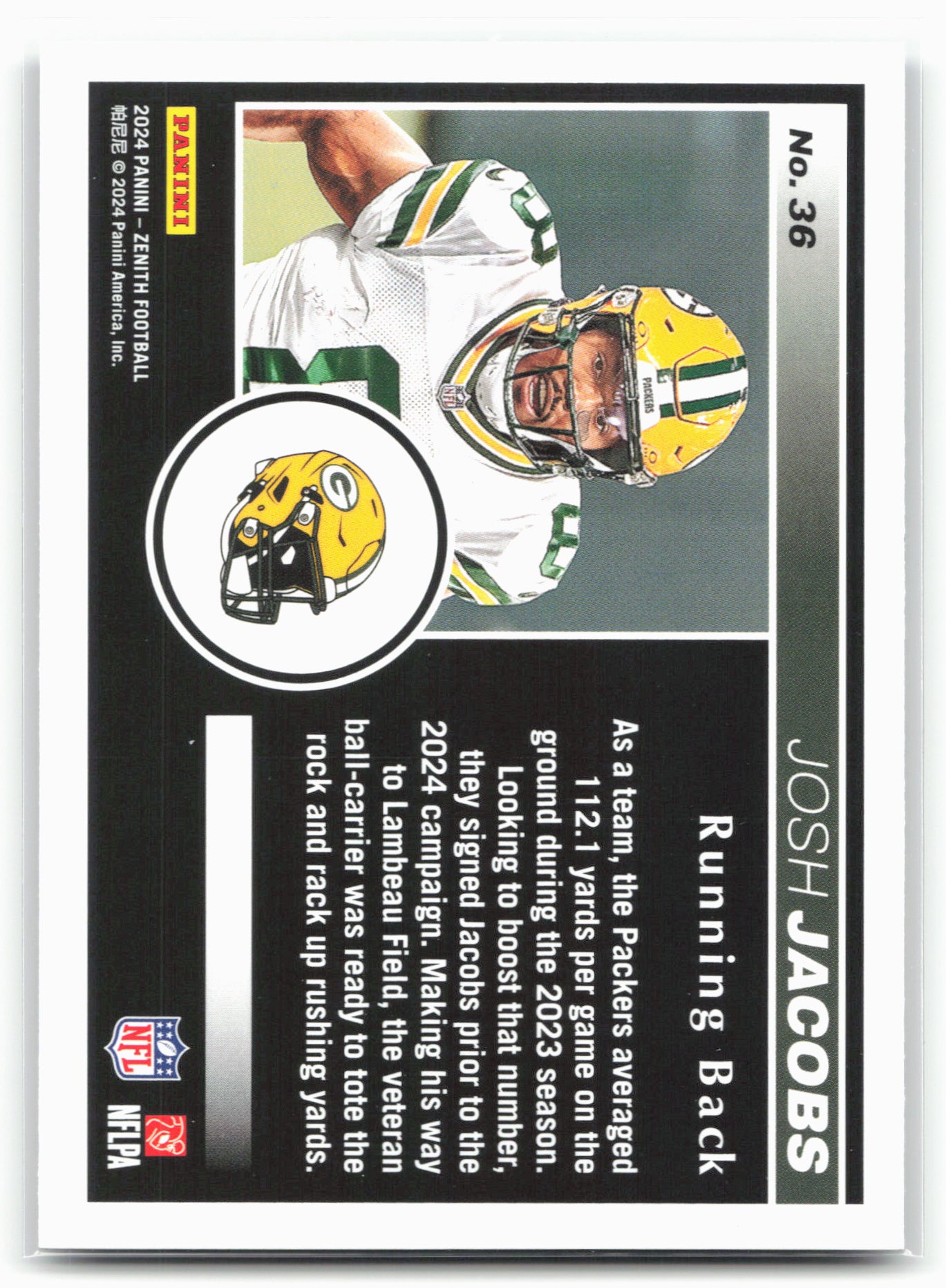 2024 Panini Zenith #36 Josh Jacobs Retail