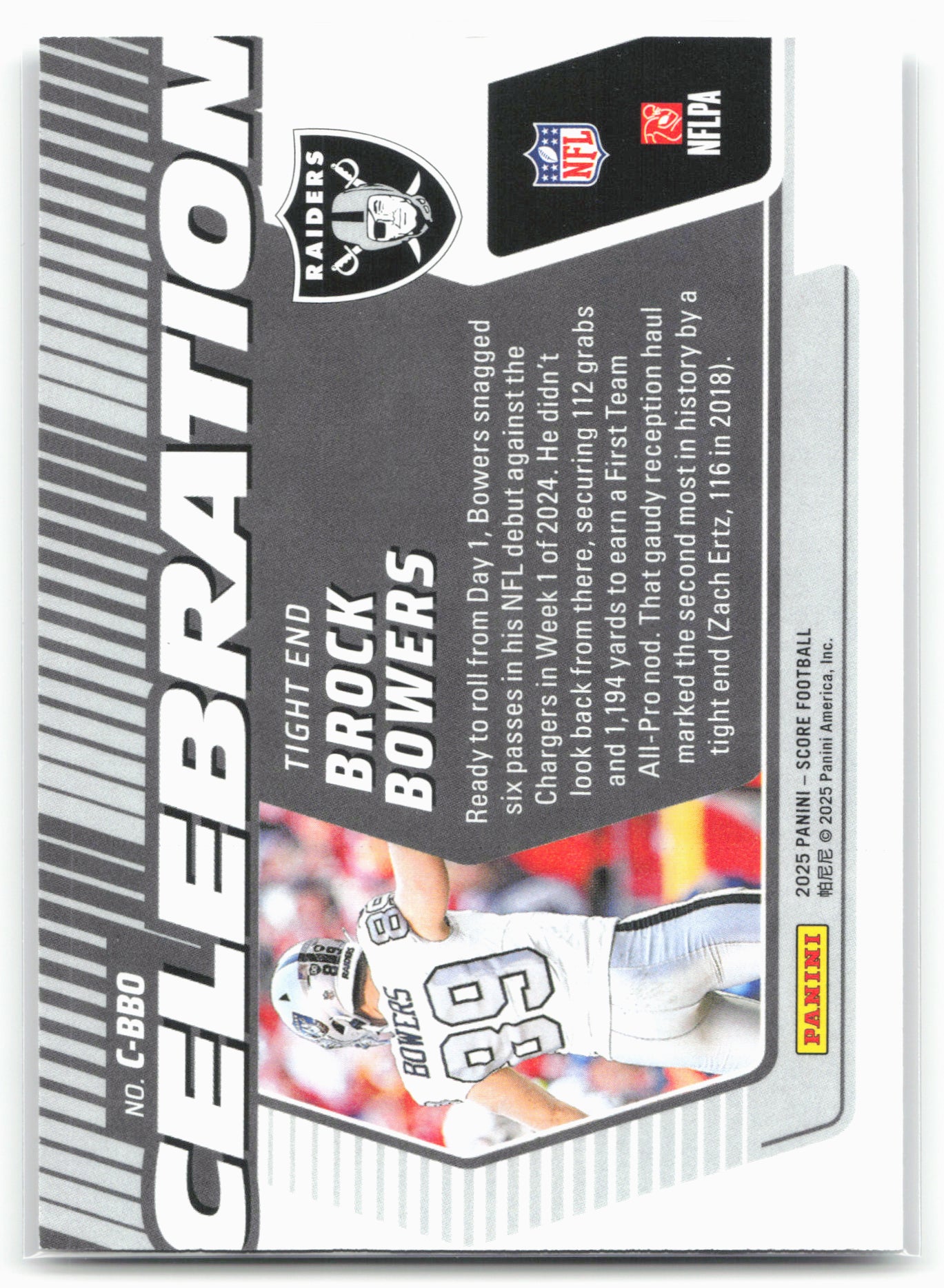 2025 Score #C-BBO Brock Bowers Celebration