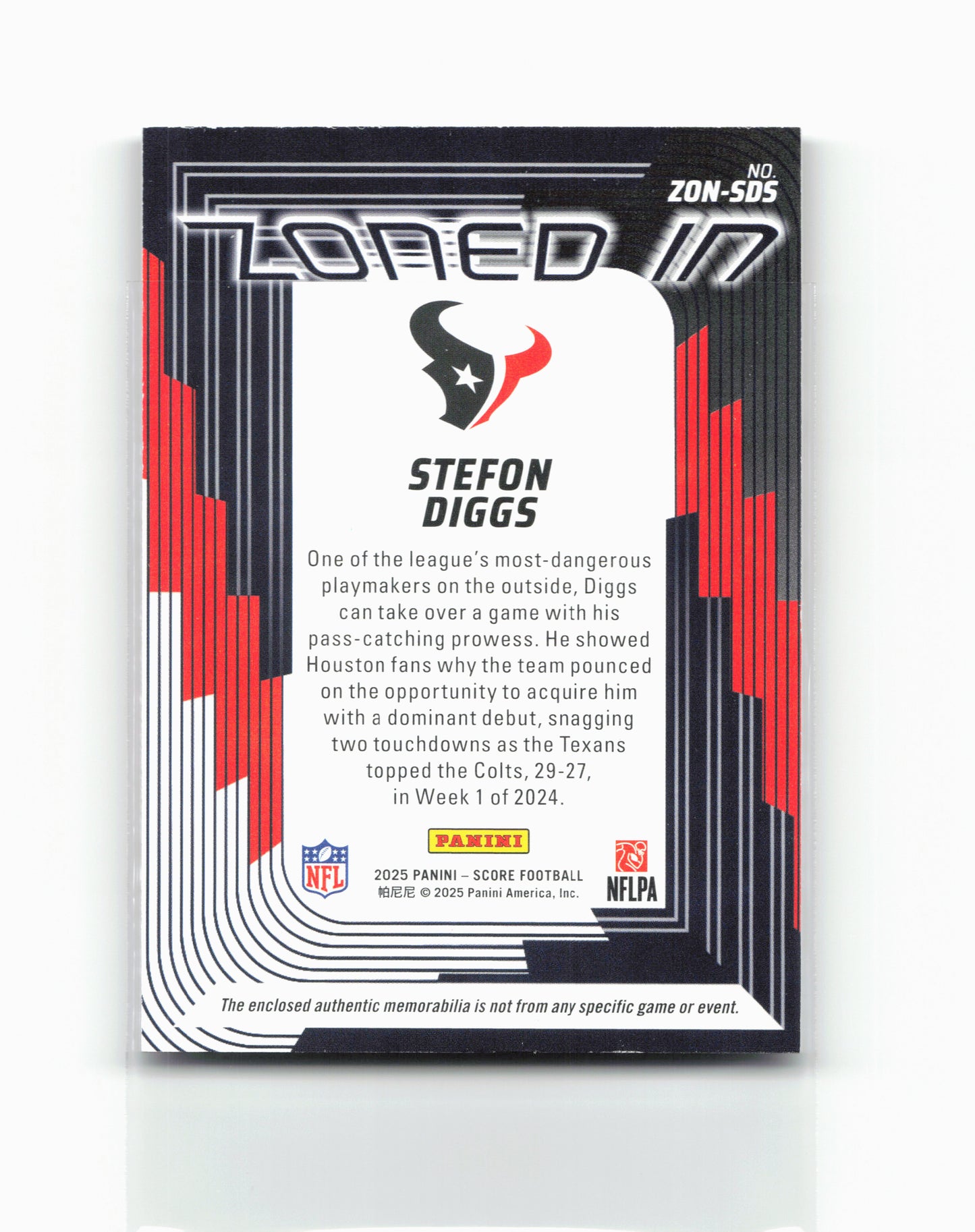2025 Score #ZON-SDS Stefon Diggs Zoned In Jerseys