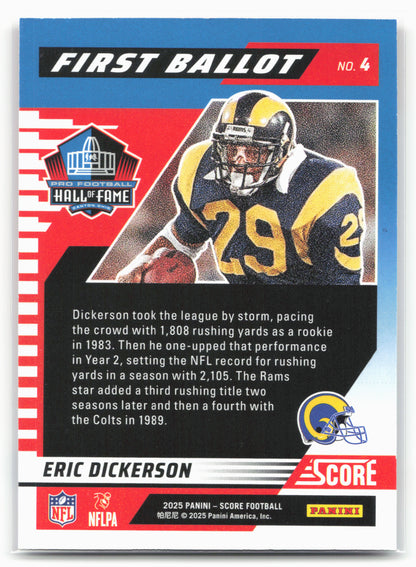 2025 Score #4 Eric Dickerson First Ballot