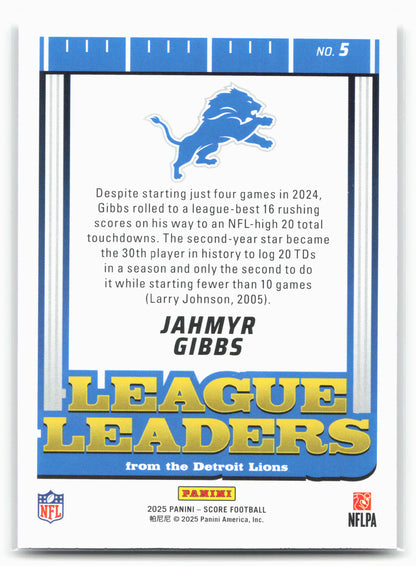 2025 Score #5 Jahmyr Gibbs League Leaders