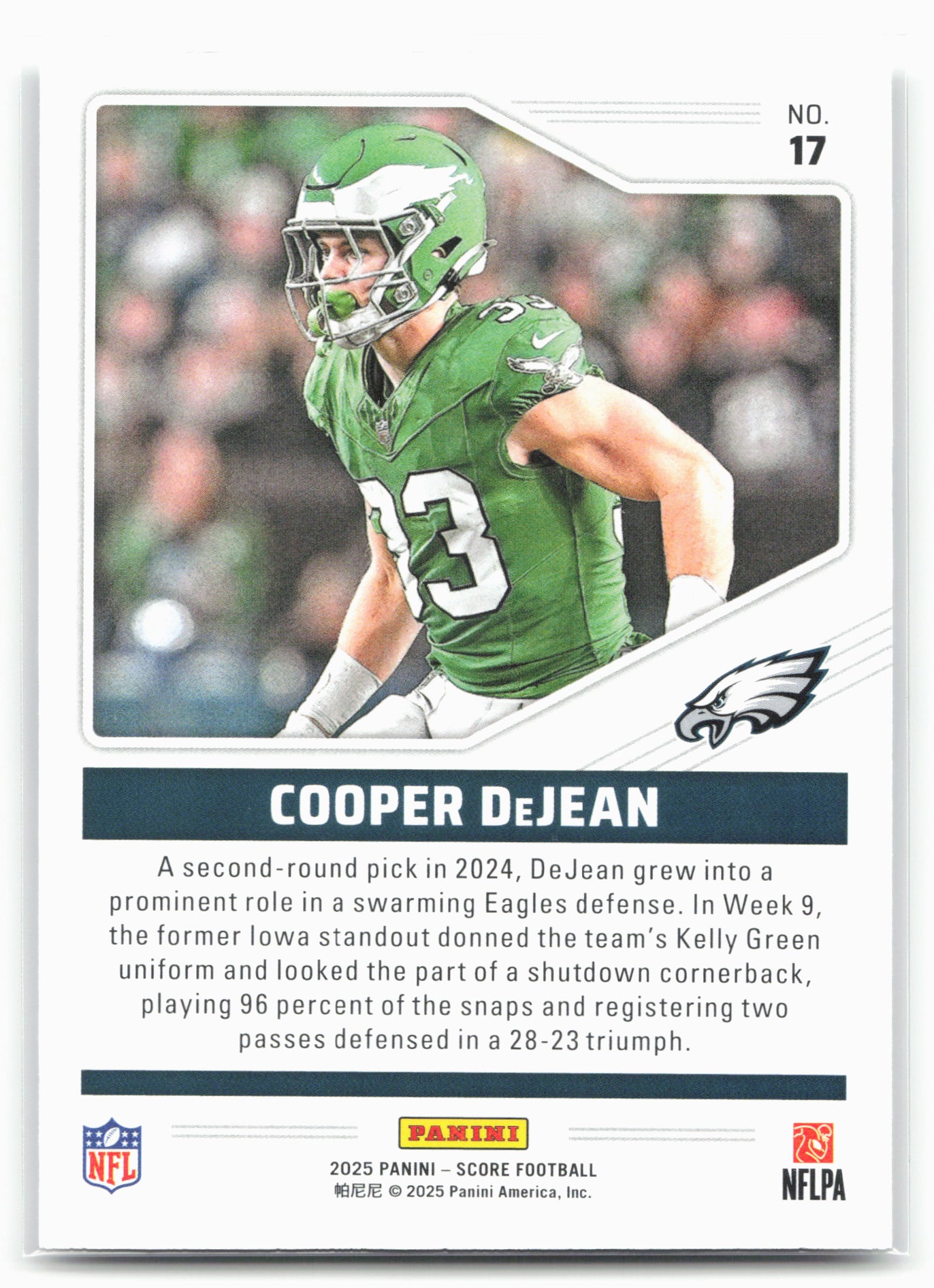 2025 Score #17 Cooper DeJean Throwbacks