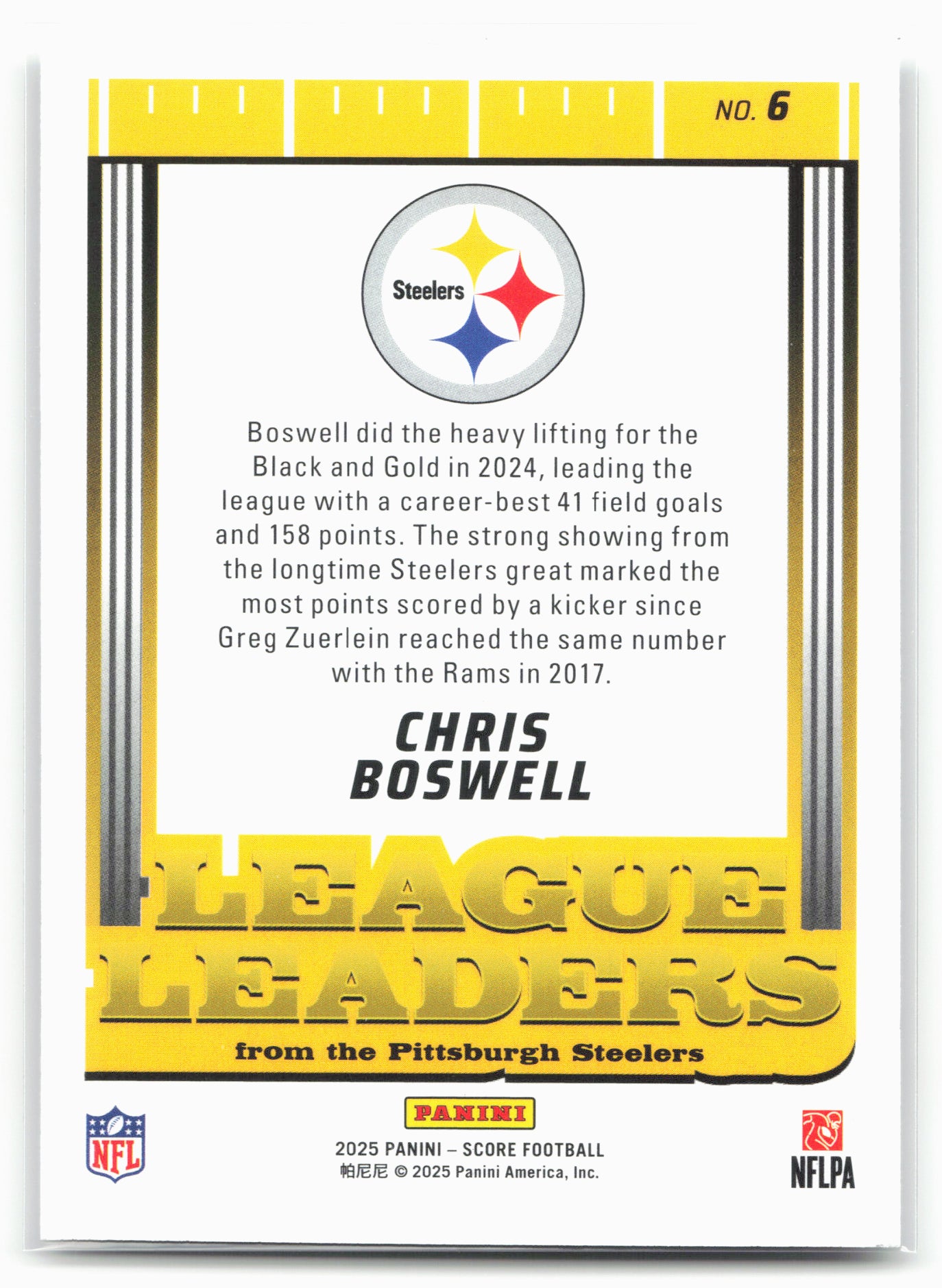 2025 Score #6 Chris Boswell League Leaders
