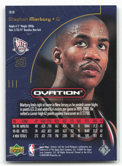 2000-01 Upper Deck Ovation #33 Stephon Marbury
