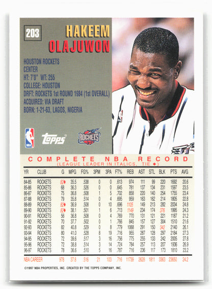 1997-98 Topps #203 Hakeem Olajuwon