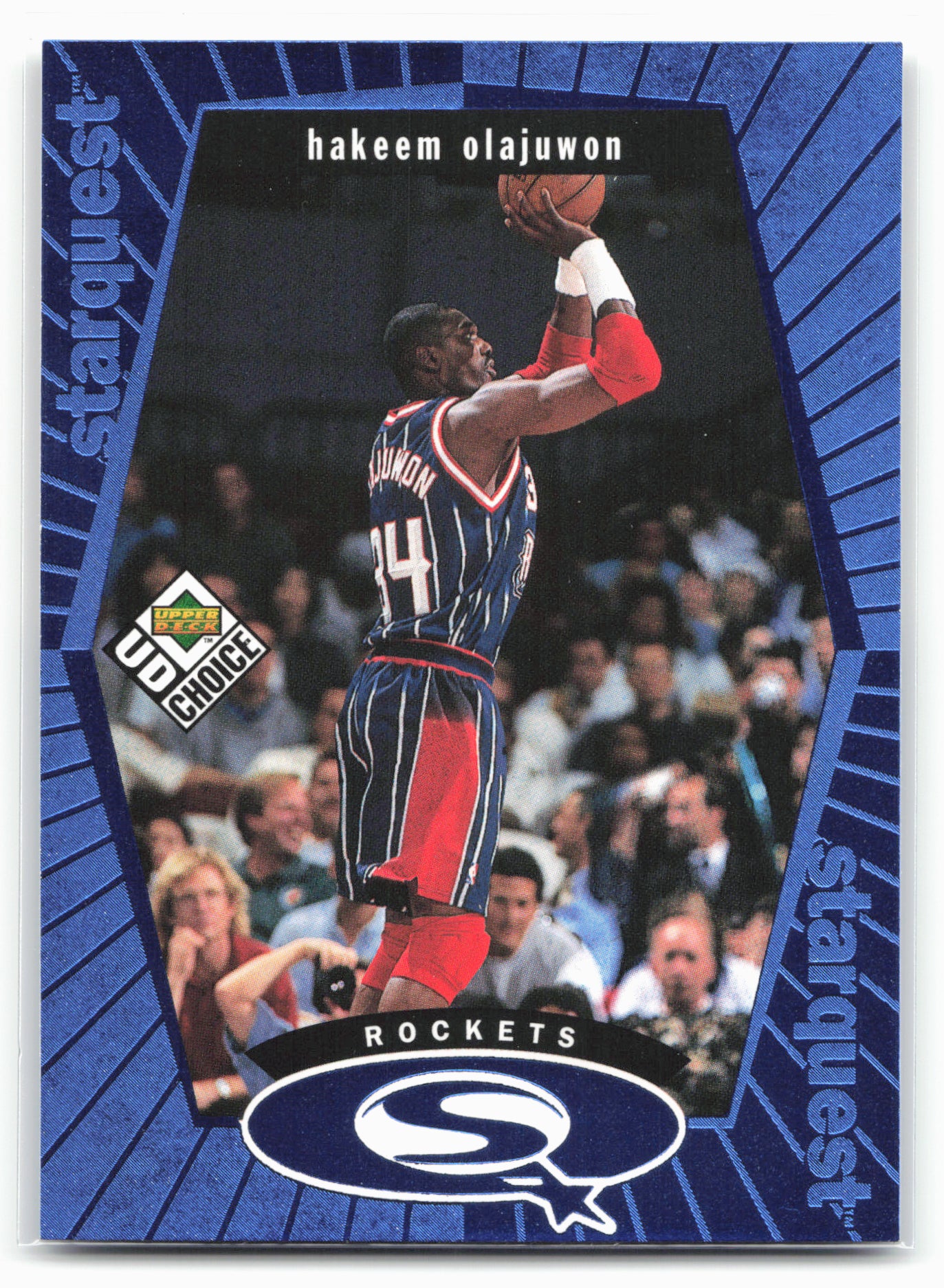 1998-99 UD Choice #SQ10 Hakeem Olajuwon StarQuest Blue
