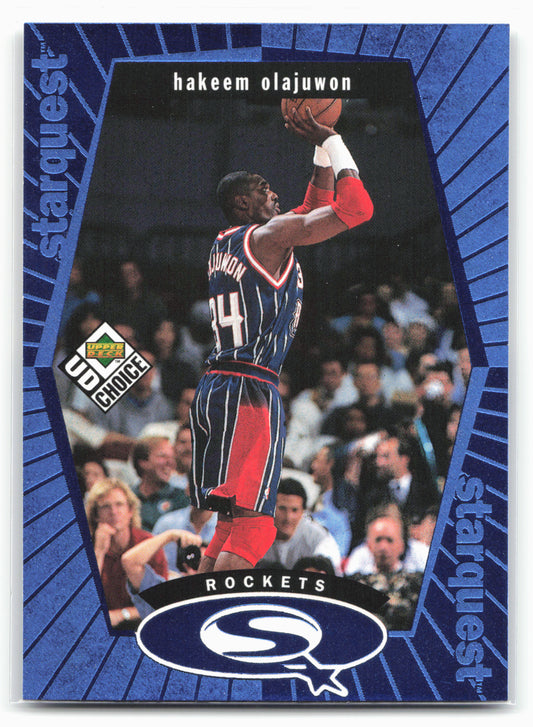 1998-99 UD Choice #SQ10 Hakeem Olajuwon StarQuest Blue