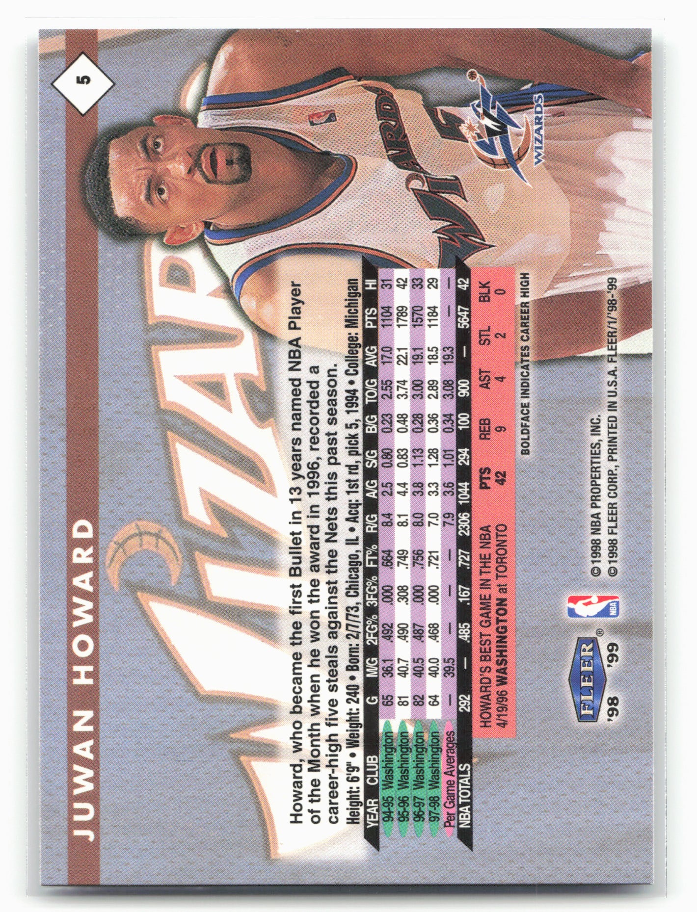 1998-99 Fleer Tradition #5 Juwan Howard
