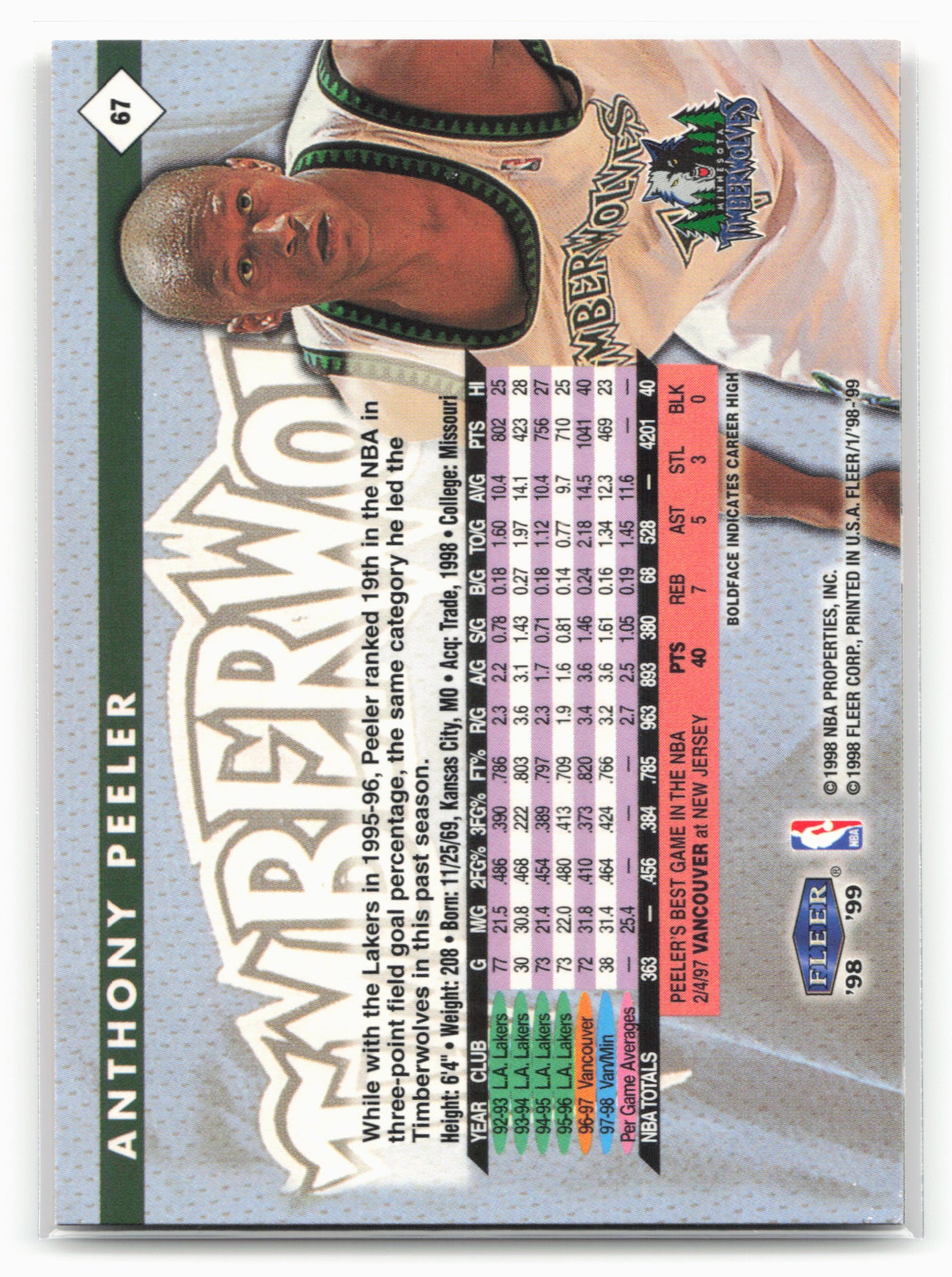 1998-99 Fleer Tradition #34 Hakeem Olajuwon